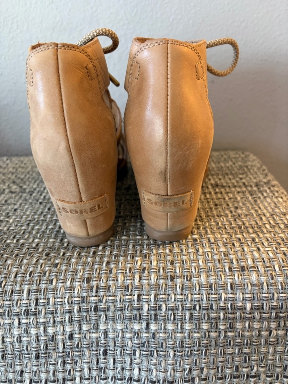 Sorel Joanie Sandals open toe wedges in tan - Picture 3 of 7